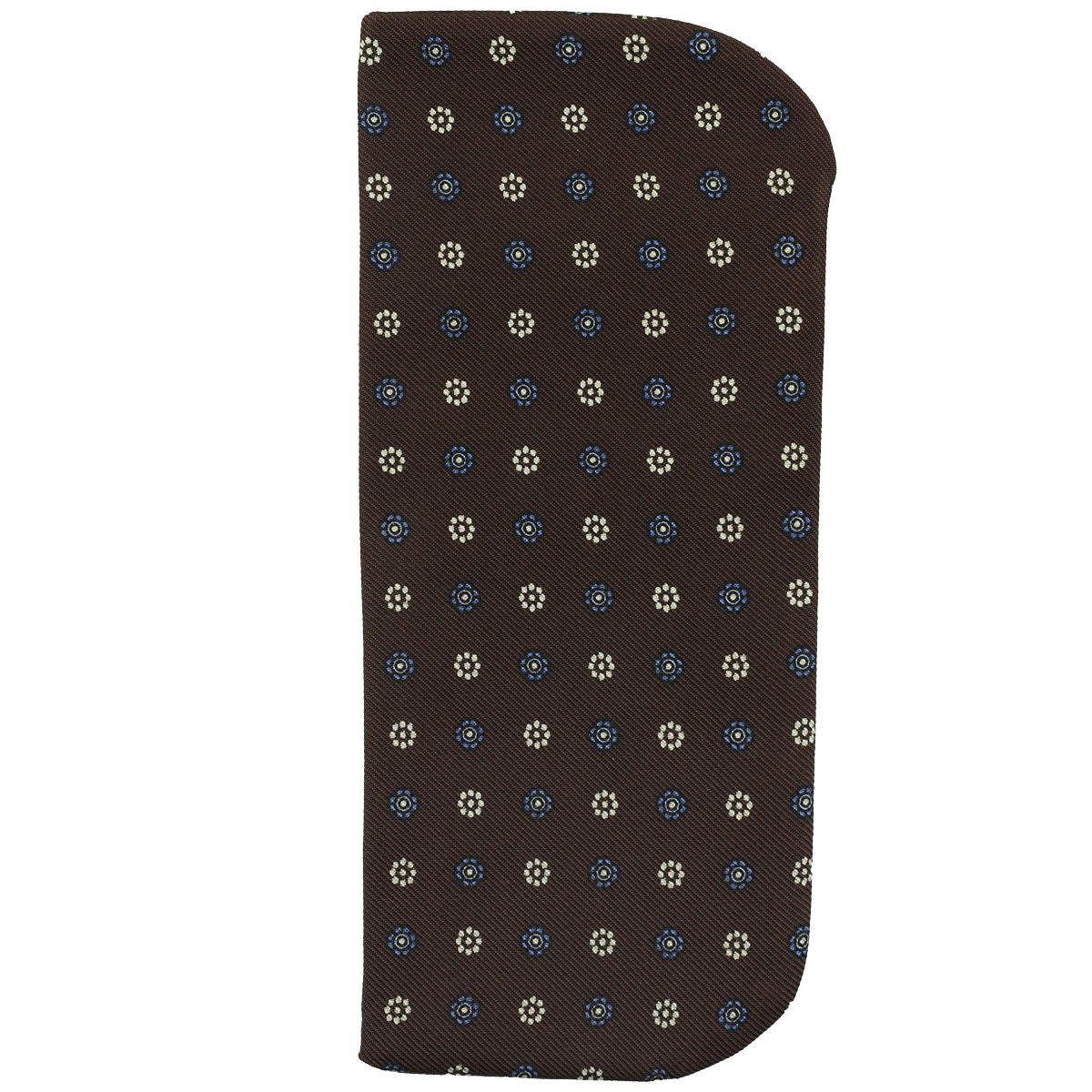 Floral Printed Silk Glasses Case - Espresso