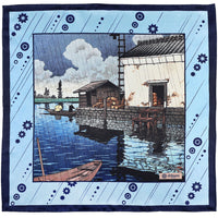 Ukiyo-e Silk Pocket Square - Ushibori - 40x40cm