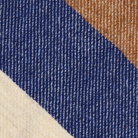 Triple Stripe Pure Cashmere Bespoke Tie - Oatmeal / Navy / Beige