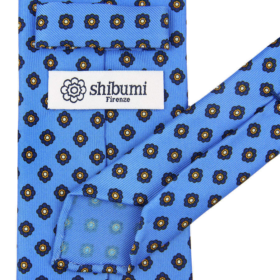 Shibumi-Flower Printed Silk Tie - Willow - Hand-Rolled