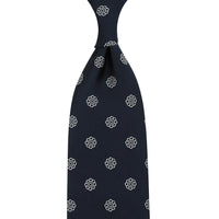 Shibumi-Flower Japanese Jacquard Silk Tie - Navy