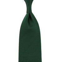 Plain Japanese Jacquard Silk Tie - Forest - Hand-Rolled
