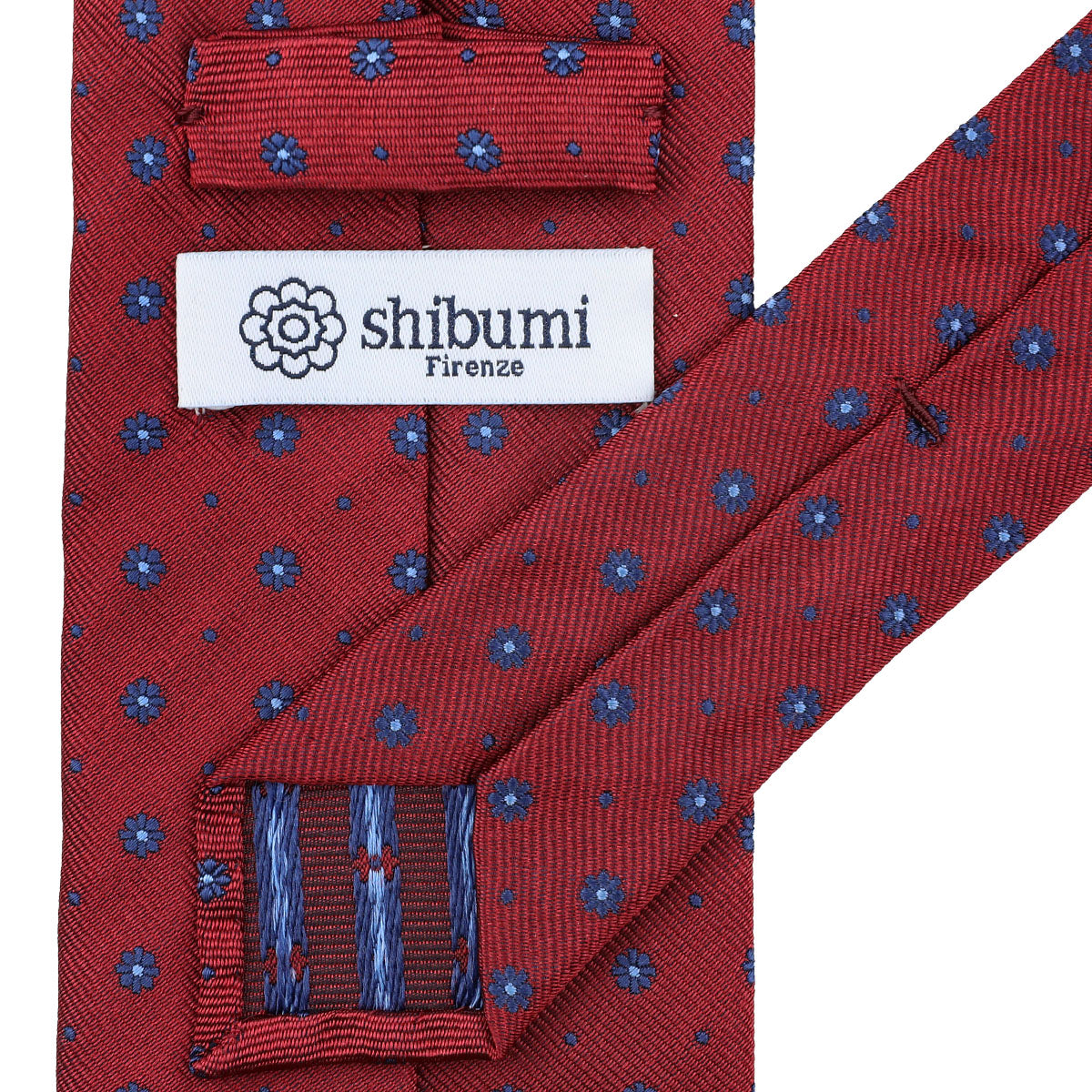 Floral Jacquard Silk Tie - Cherry - Hand-Rolled