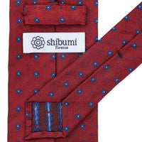 Floral Jacquard Silk Tie - Cherry - Hand-Rolled