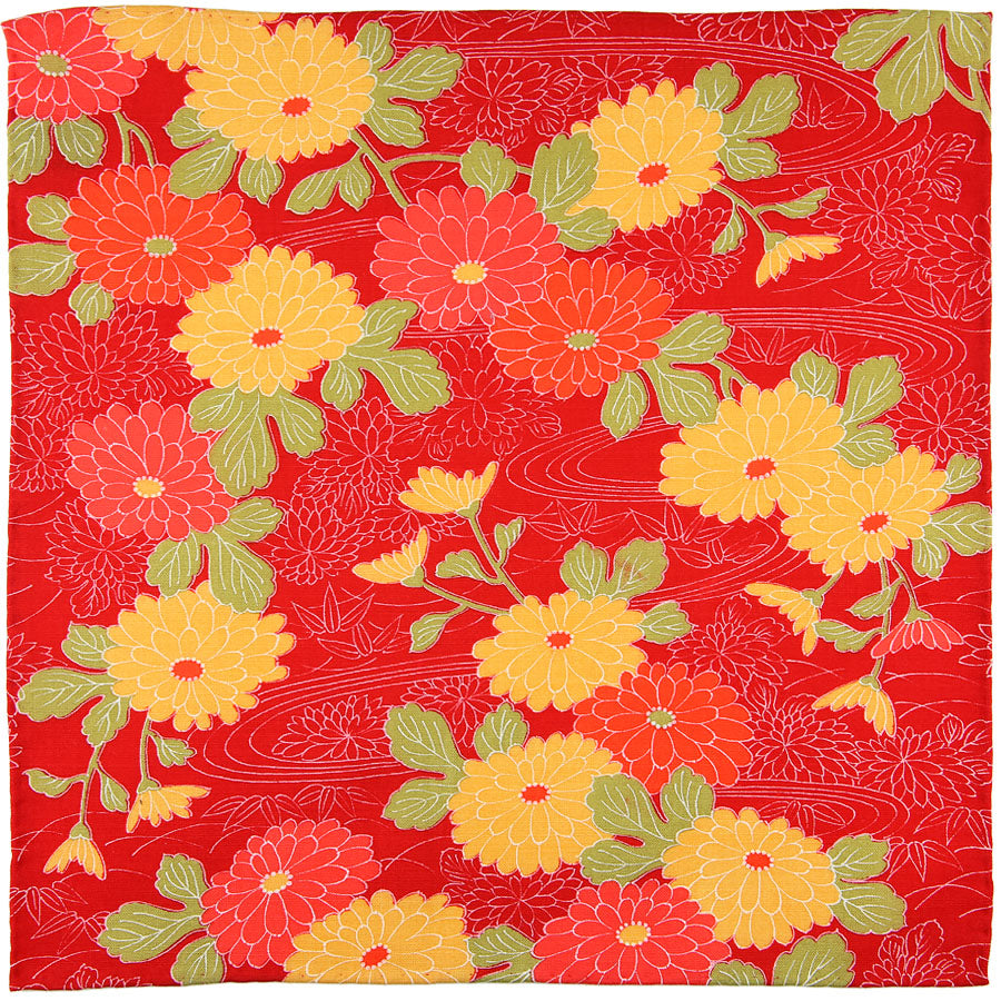 Vintage Kimono Cotton Pocket Square - Red