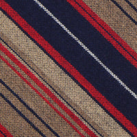 Vintage Striped Wool Bespoke Tie - Beige / Navy