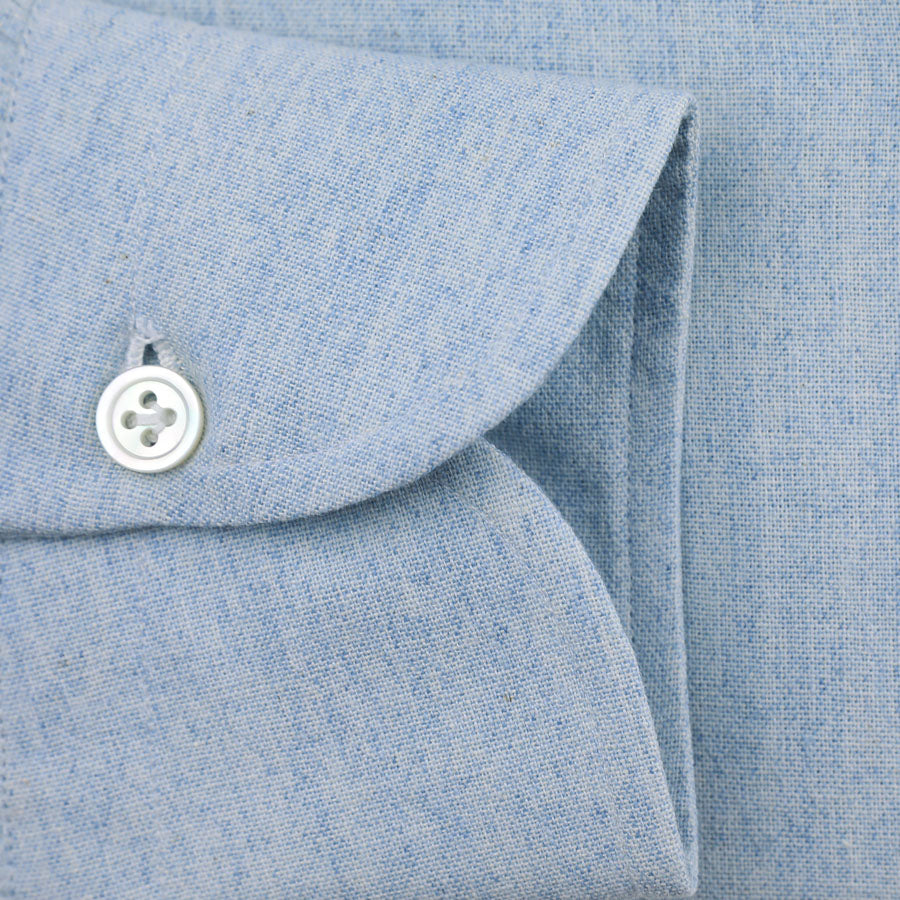 Japanese Chambray Button Down Shirt - Sky Blue - Regular Fit
