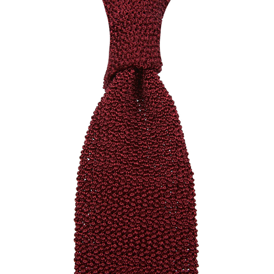 Crunchy Silk Knit Tie - Cherry
