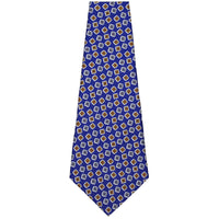 Floral Printed Silk Bespoke Tie - Blue