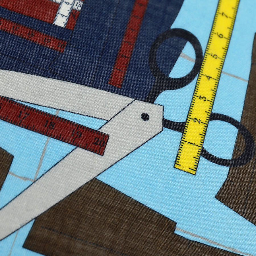 Pattern Making Wool / Silk Pocket Square - Light Blue - 40x40cm