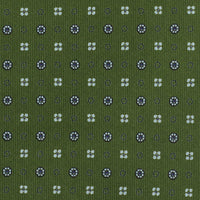 Floral Printed Silk Bespoke Tie - Olive
