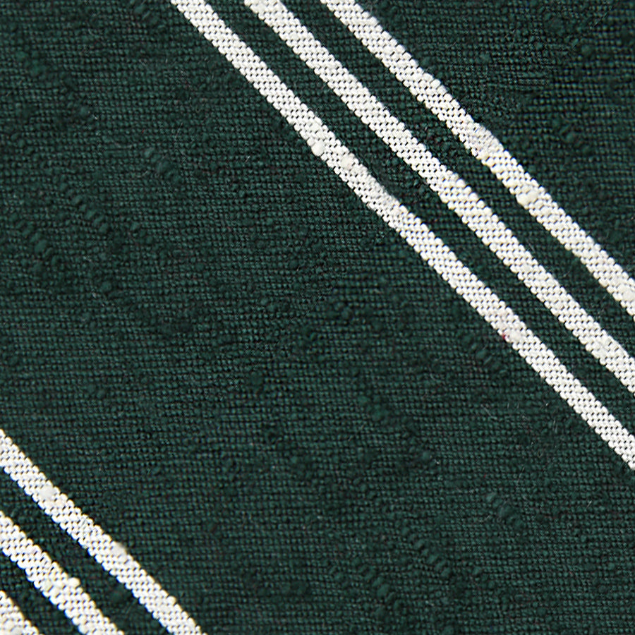 Triple Stripe Shantung Bespoke Tie - Forest Green