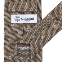 Floral Cashmere / Silk Grenadine Tie - Beige - Hand-Rolled