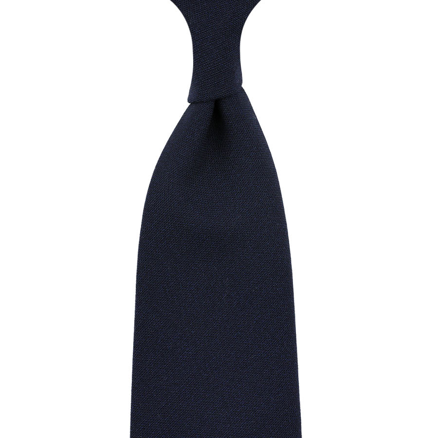 Smith Woollens Finmeresco Wool Tie - Midnight - Hand-Rolled
