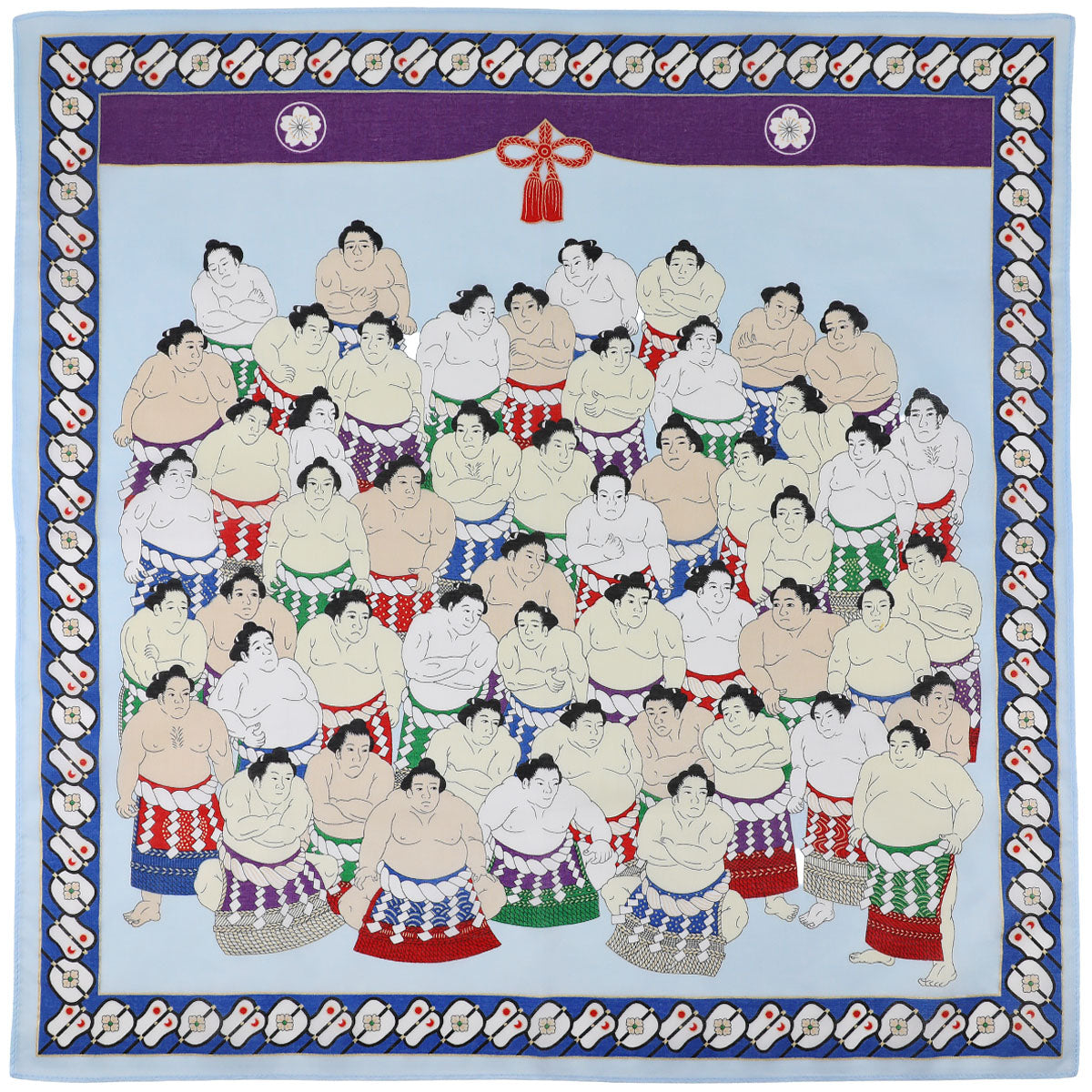 Sumo Motif Cotton Handkerchief - Multicolor