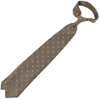 Floral Cashmere / Silk Grenadine Tie - Beige - Hand-Rolled
