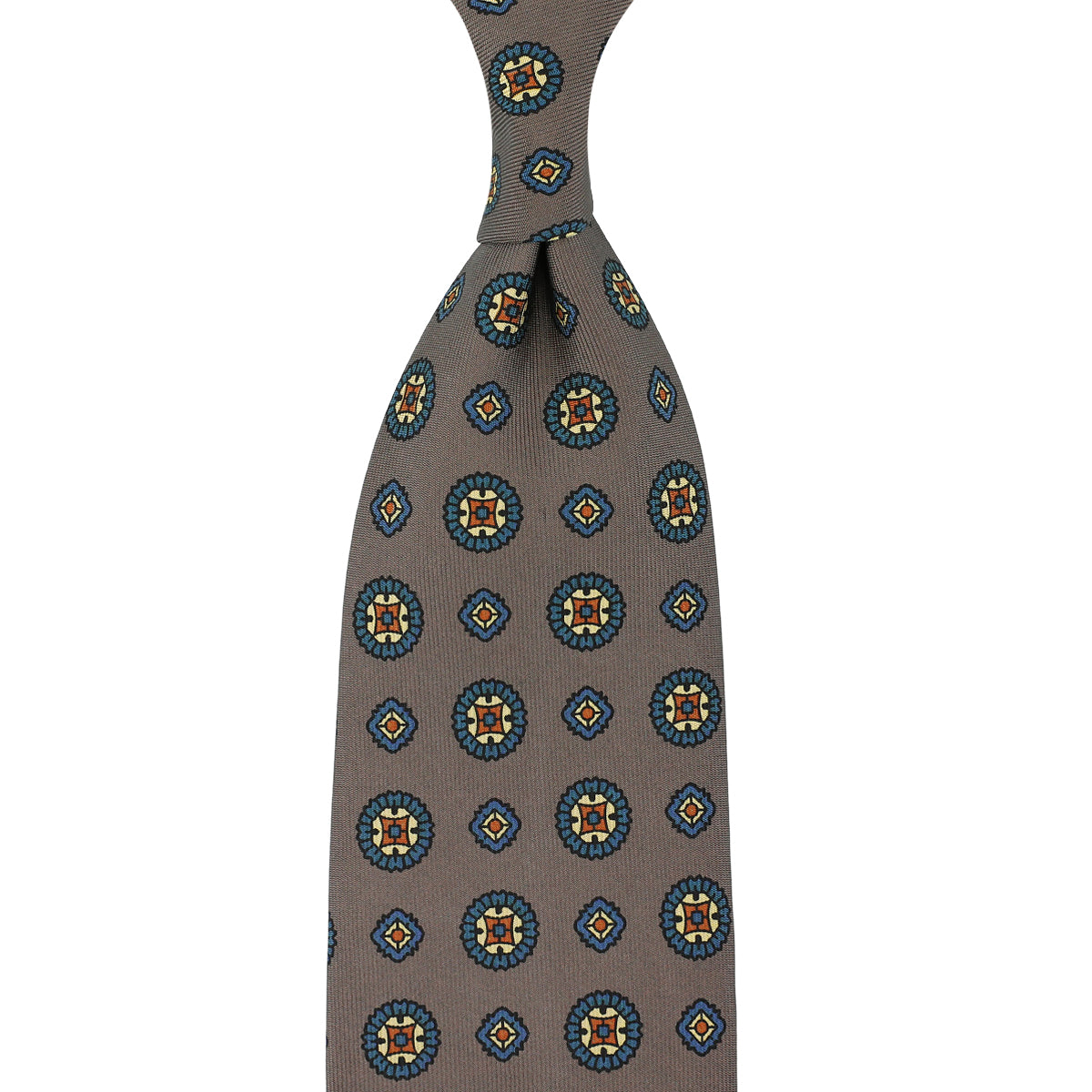 Floral Printed Silk Tie - Hopsack - Hand-Rolled