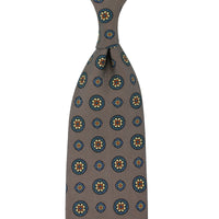 Floral Printed Silk Tie - Hopsack - Hand-Rolled