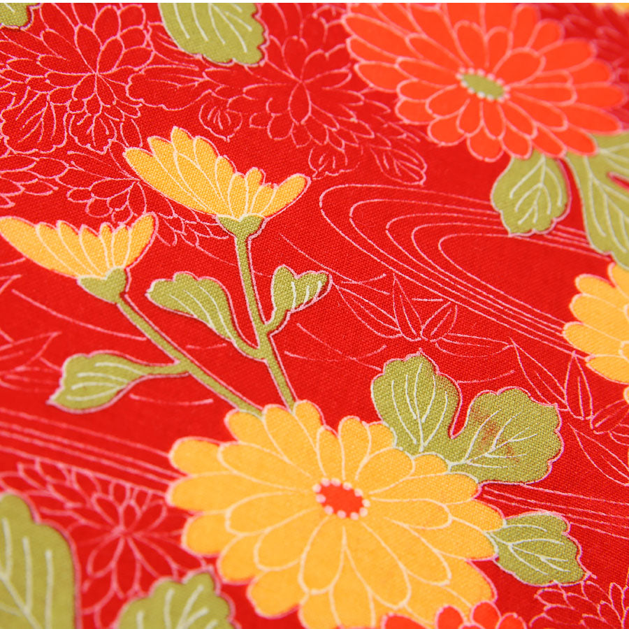 Vintage Kimono Cotton Pocket Square - Red