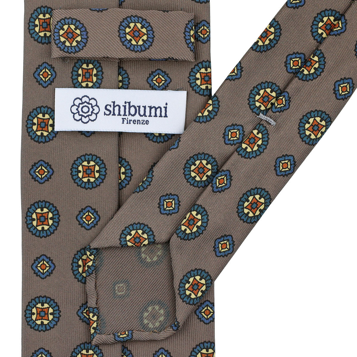 Floral Printed Silk Tie - Hopsack - Hand-Rolled