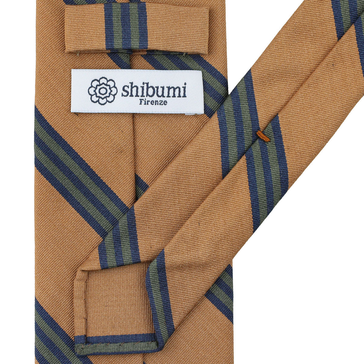 Mogador Striped Silk / Cotton Tie - Gold - Hand-Rolled