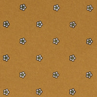 Floral Printed Silk Bespoke Tie - Gold