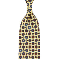 Floral Printed Silk Tie - Butter - Hand-Rolled