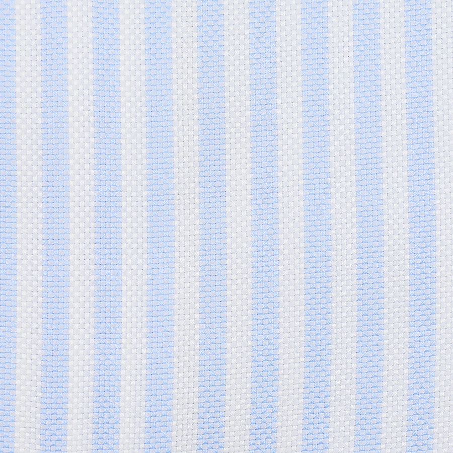 Oxford Button Down Shirt - White / Blue - University Stripe