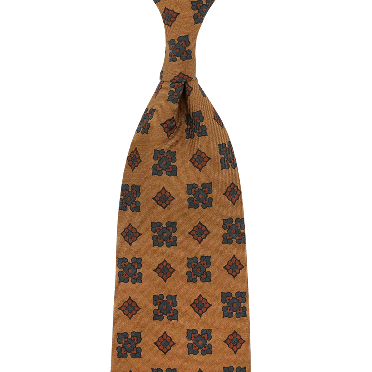 Copper Madder Silk Tie - Oatmeal - Hand-Rolled