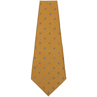Floral Printed Silk Bespoke Tie - Gold
