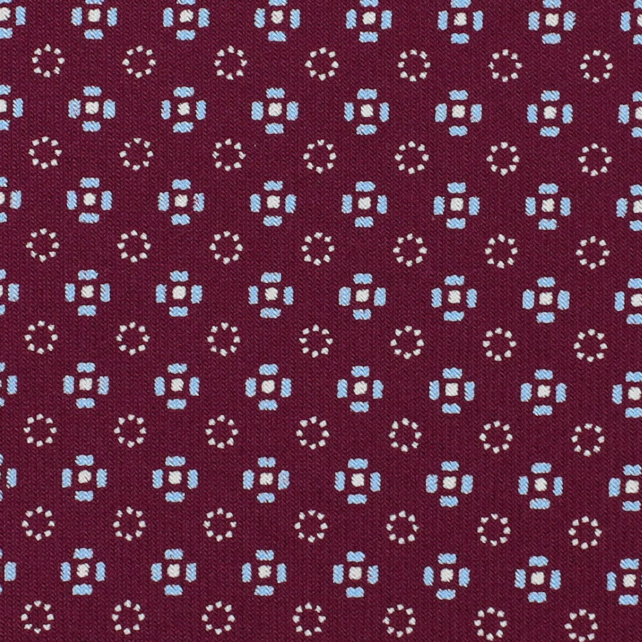 Floral Printed Silk Bespoke Tie - Berry
