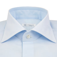 Cotton / Linen Semi Spread Shirt - Sky Blue