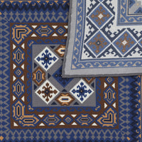 8 Bit Motif Silk Pocket Square - Grey / Brown - 40x40cm