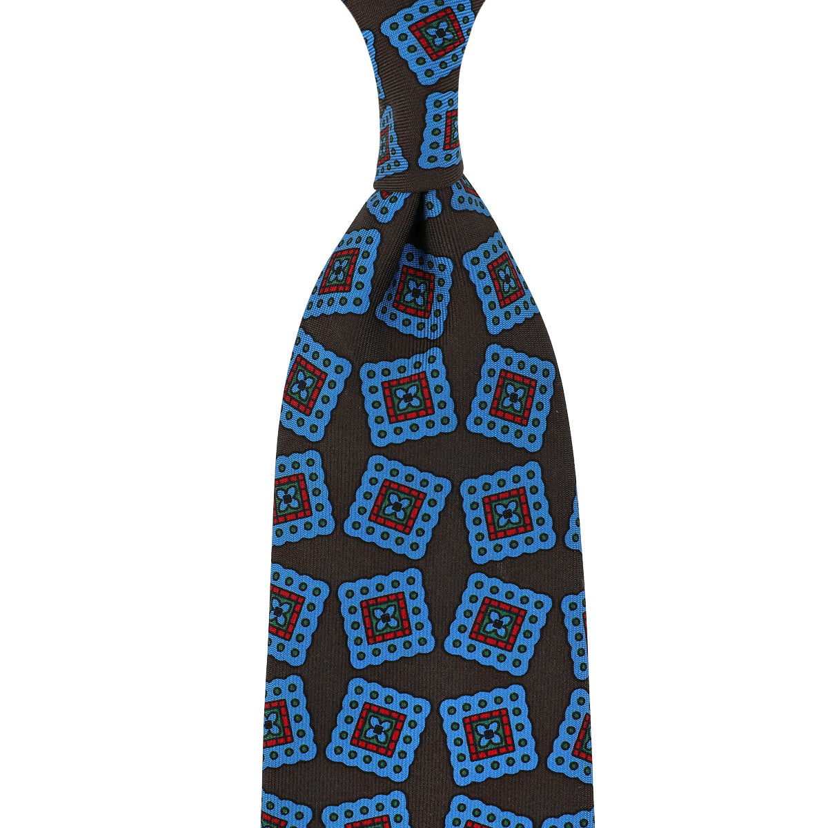 Ancient Madder Silk Tie - Army - Hand-Rolled