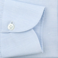 Cotton / Linen Semi Spread Shirt - Sky Blue