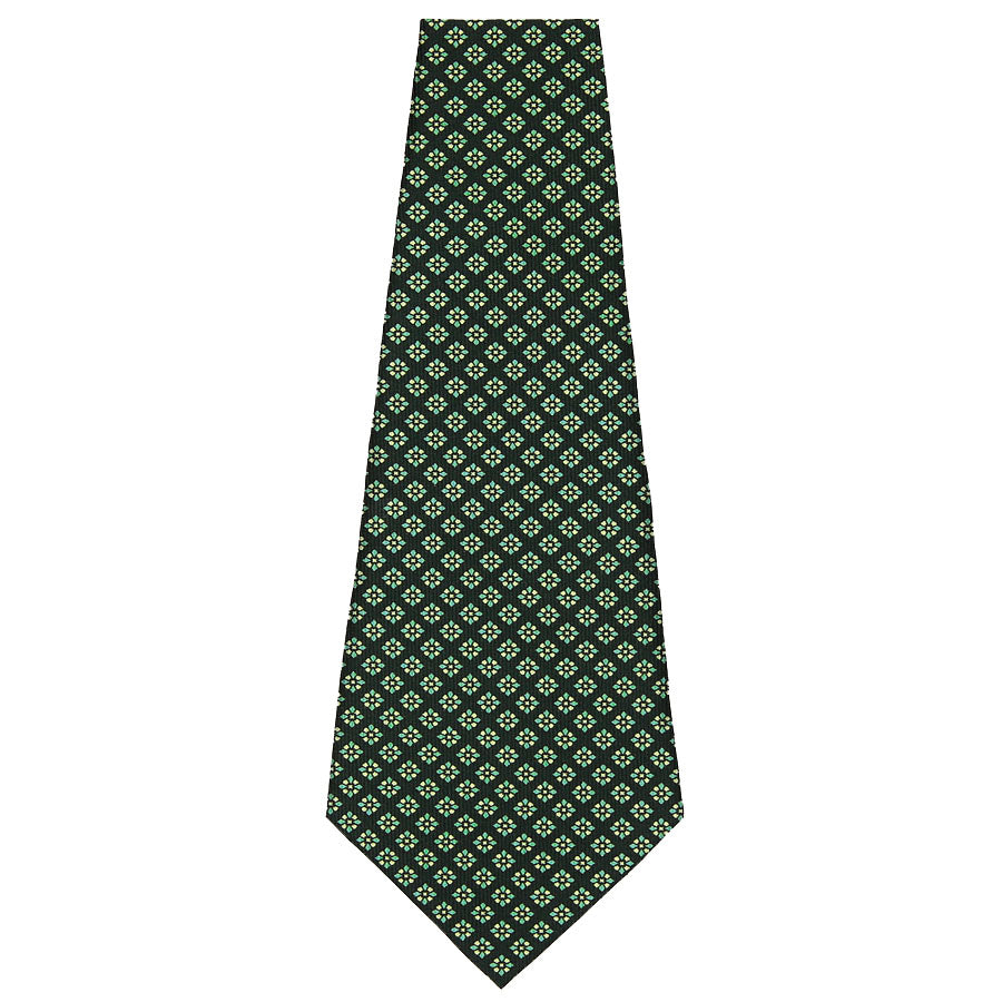 Floral Printed Silk Bespoke Tie - Madder Green