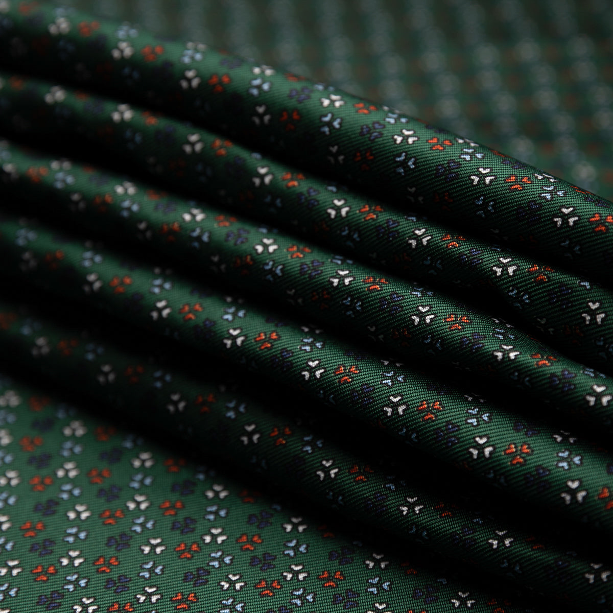 Floral Printed Silk Bespoke Tie - Forest