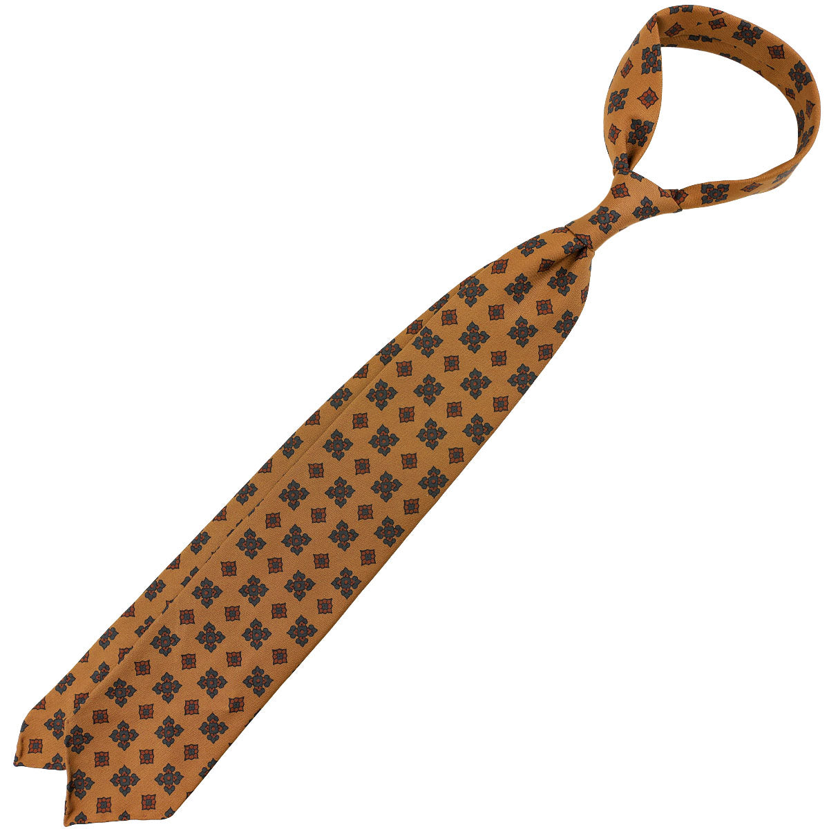 Copper Madder Silk Tie - Oatmeal - Hand-Rolled