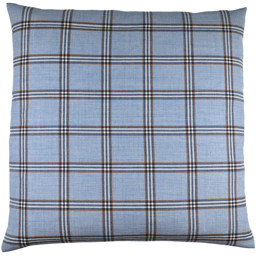 Harrisons Wool / Silk / Linen Pillow - Blue Checked