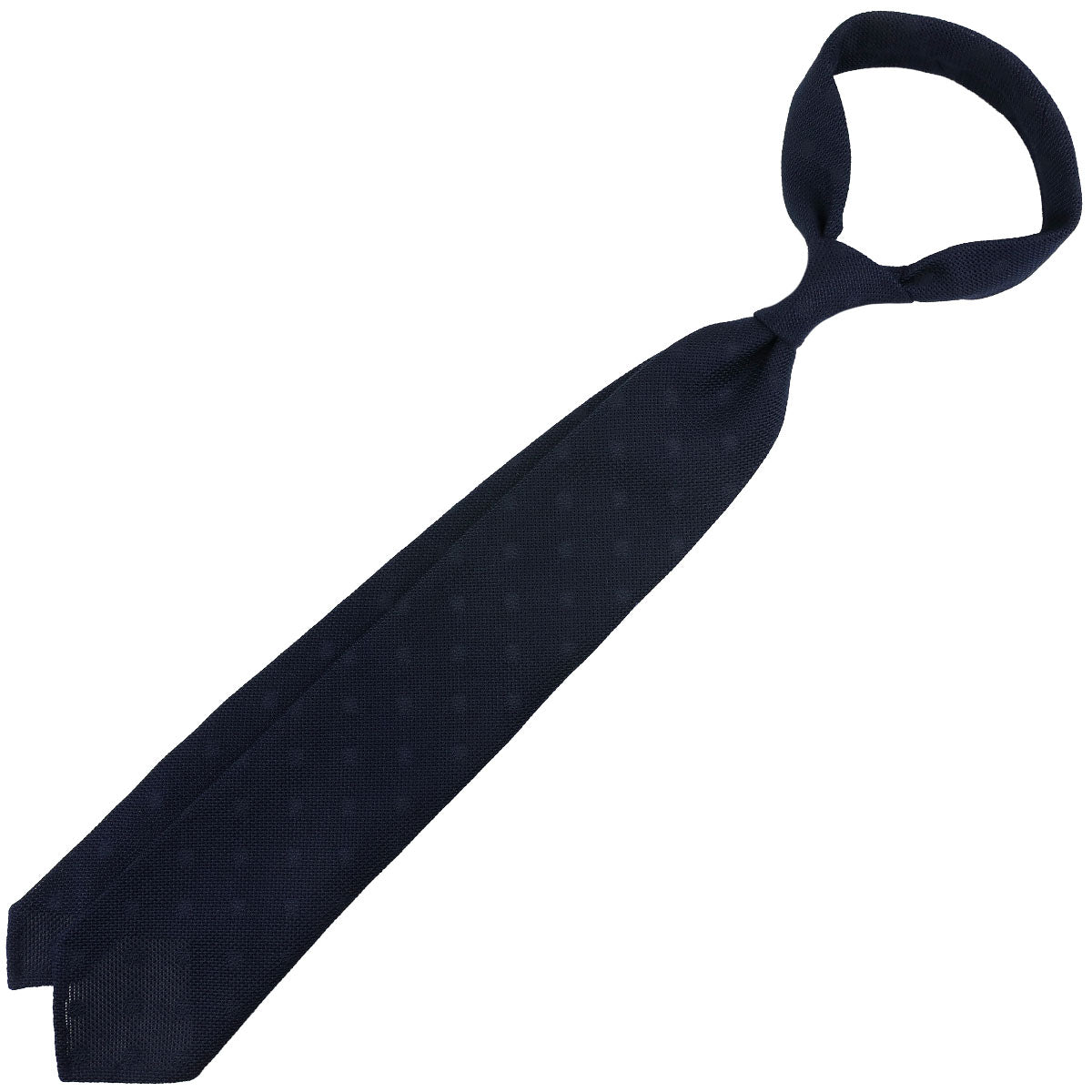 Floral Cashmere / Silk Grenadine Tie - Navy Shadow