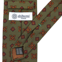 Copper Madder Silk Tie - Army - Hand-Rolled