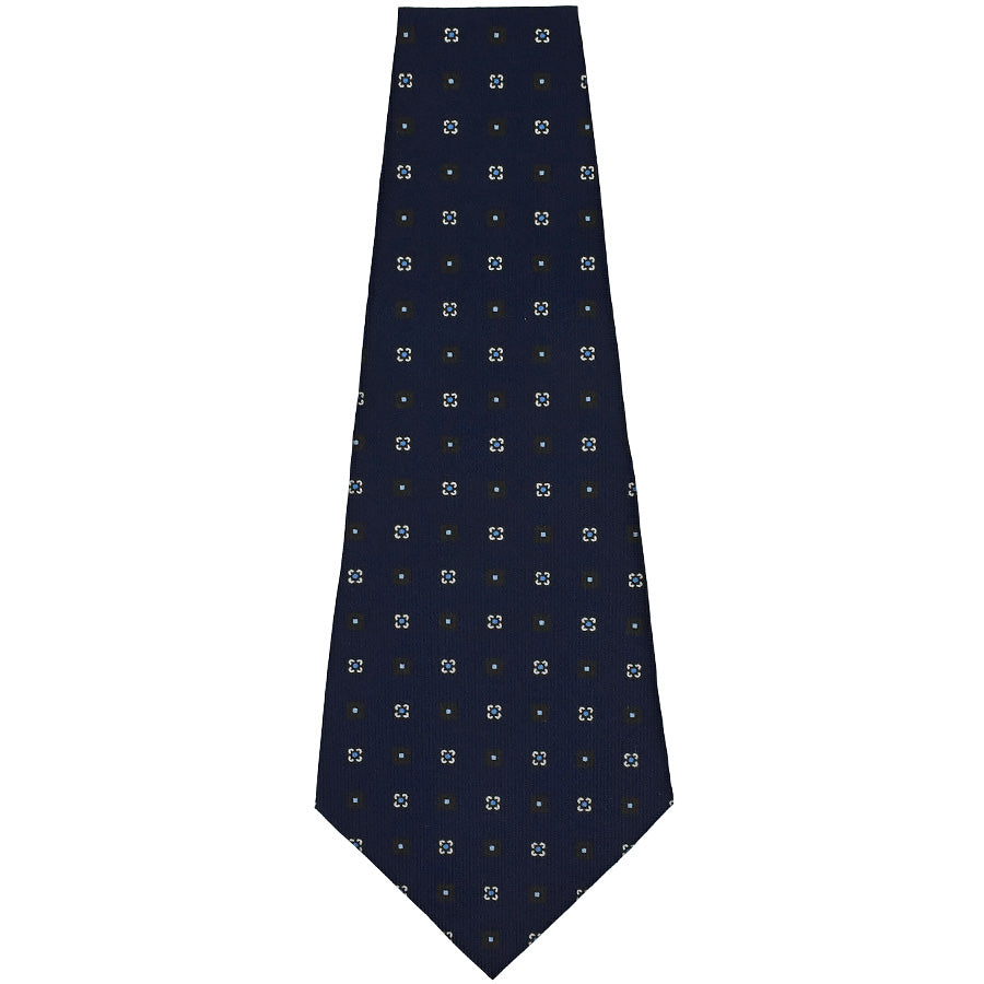 Floral Printed Silk Bespoke Tie - Midnight