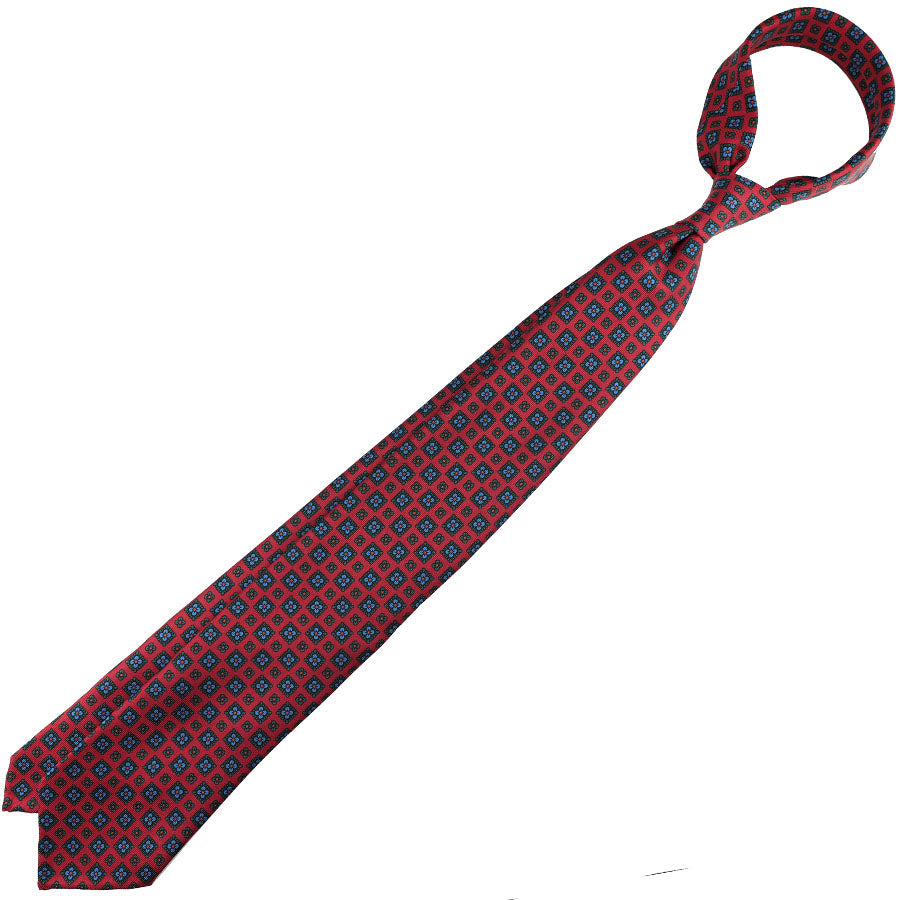 Ancient Madder Silk Tie - Cherry - Hand-Rolled