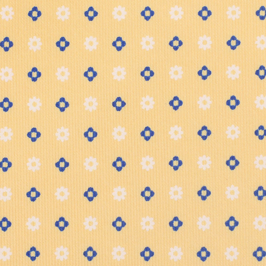 Floral Printed Silk Bespoke Tie - Pale Yellow