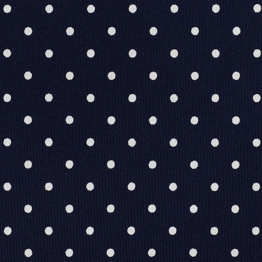 Dotted Printed Silk Bespoke Tie - Navy