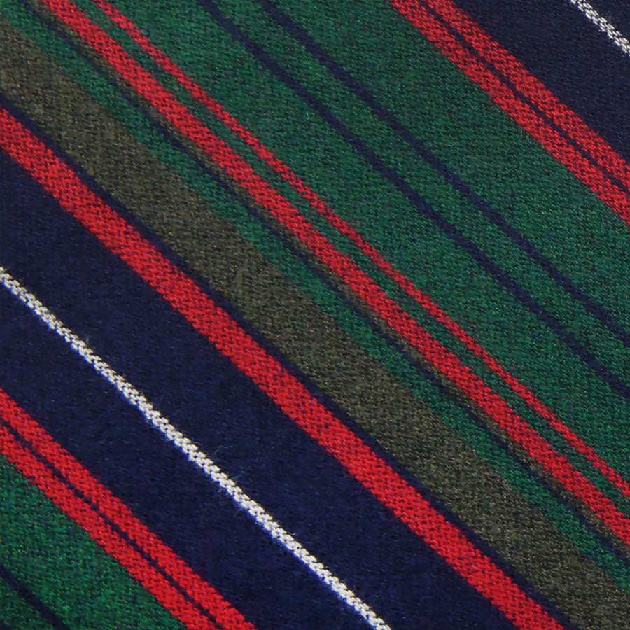 Vintage Striped Wool Bespoke Tie - Forest / Navy