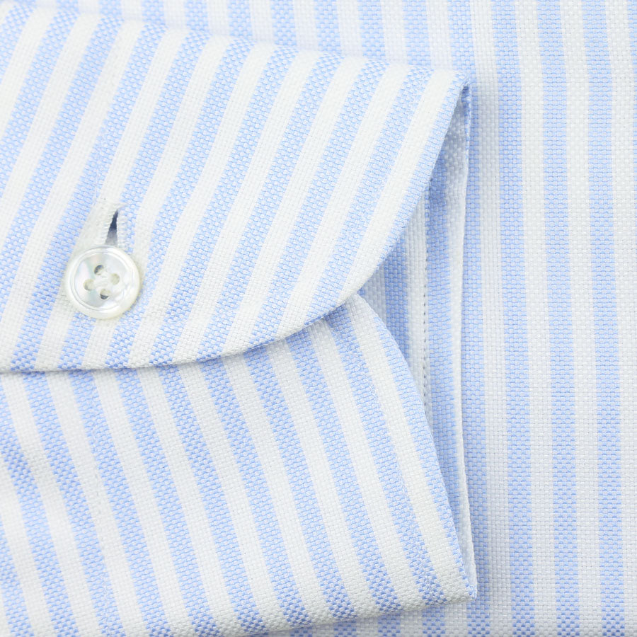 Oxford Button Down Shirt - White / Blue - University Stripe