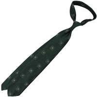 Geometrical Jacquard Silk Tie - Forest - Hand-Rolled