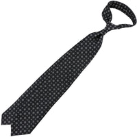 Floral Printed Silk Tie - Black - Hand-Rolled