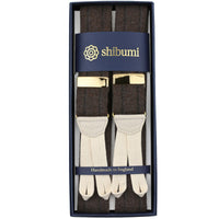 Striped Wool Braces - Chocolate